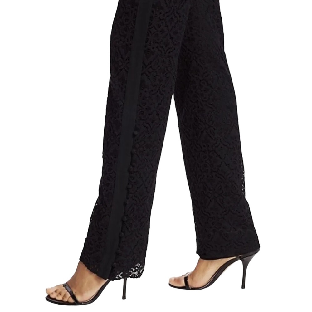 Jonathan Simkhai Suit Pants 4/S Women’s Lace High-Rise Straight Pants Black NWT - Picture 12 of 13